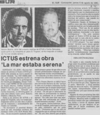 ICTUS estrena obra "La mar estaba serena".