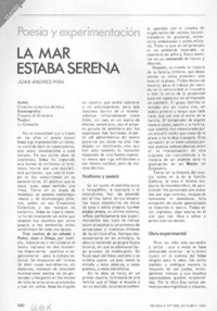 La Mar estaba serena