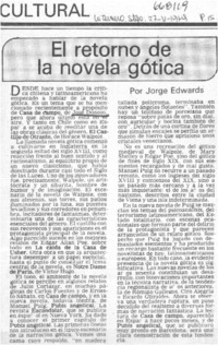 El retorno de la novela gótica  [artículo] Jorge Edwards.