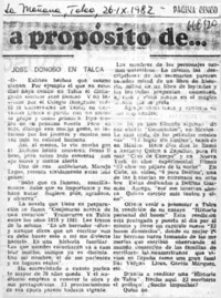 José Donoso en Talca.  [artículo]