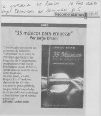35 Músicos para empezar".