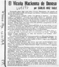 El Vicuña Mackenna de Donoso  [artículo] Carlos Ruiz-Tagle.