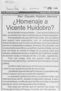 ¿Homenaje a Vicente Huidobro?