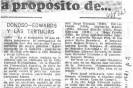 Donoso-Edwards y las tertulias.  [artículo]