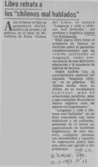 Libro retrata a los "chilenos mal hablados"