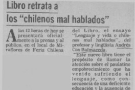 Libro retrata a los "chilenos mal hablados"