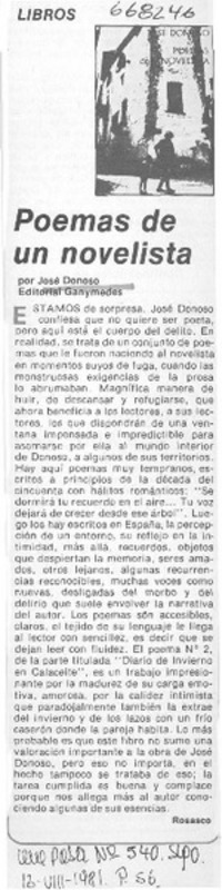 Poemas de un novelista