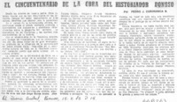 El cincuentenario de la obra del historiador Donoso