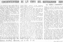 El cincuentenario de la obra del historiador Donoso