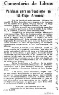 Palabras para un concierto en "El viejo armonio"