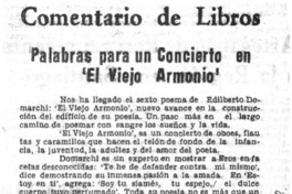 Palabras para un concierto en "El viejo armonio"