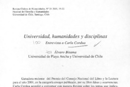 Universidad, humanidades y disciplinas : [Entrevista]