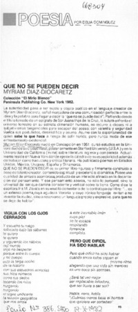 Que no se pueden decir