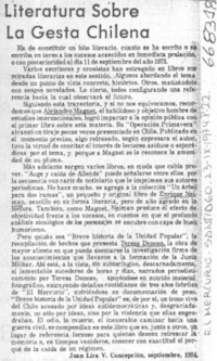 Literatura sobre la gesta chilena  [artículo] Juan Lira V.