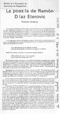La Poesía de Ramón Díaz Eterovic