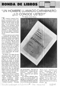 Un Hombre llamado carabinero, ¿lo conoce usted?.