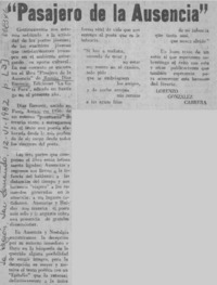 "Pasajero de la ausencia"