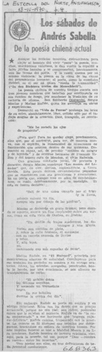 De la poesía chilena actual