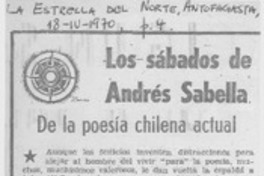 De la poesía chilena actual