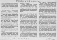 Fábulas y oniromancias