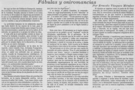 Fábulas y oniromancias