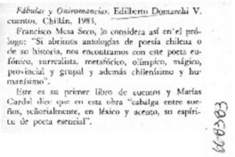 Fábulas y oniromancias.  [artículo]