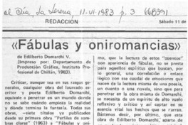 Fábulas y oniromancias  [artículo] Miguel Angel Díaz A.