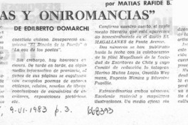 Fábulas y oniromancias  [artículo] Matías Rafide.