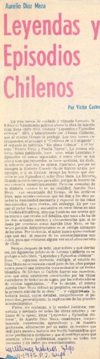 Leyendas y episodios chilenos