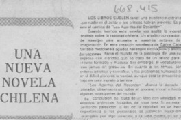 Una Nueva novela chilena.