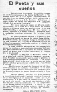 El poeta y sus sueños  [artículo] Oscar Echeverri Mejía.