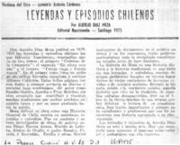Leyendas y episodios chilenos  [artículo] Antonio Cárdenas.