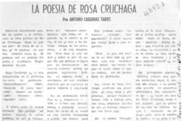 La poesía de Rosa Cruchaga