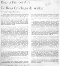 Bajo la piel del aire, de Rosa Cruchaga de Walker