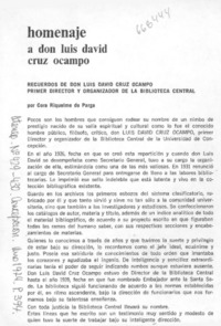 Homenaje a don Luis david Cruz Ocampo