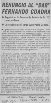 Renunció al "DAR" Fernando Cuadra.