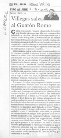 Villegas salva al Guatón Romo