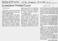 La escritora Trinidad Cuyot