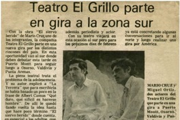 Teatro El Grillo parte en gira a la zona sur.