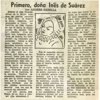 Primero, doña Inés de Suárez