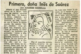 Primero, doña Inés de Suárez