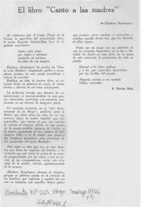 El libro "Canto a las Madres"