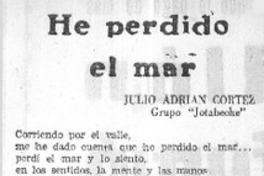 He perdido el mar.
