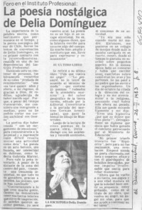 La poesía nostálgica de Delia Domínguez.