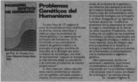 Problemas genéticos del humanismo.