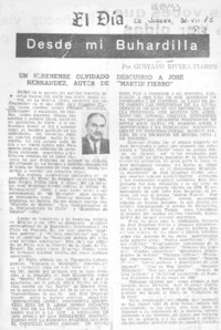 Un serenense olvidado descubrió a José Hernández, autor de "Martín Fierro"