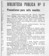Diccionario político de Chile 1810-1966.