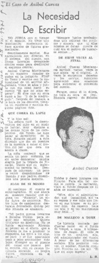 La necesidad de escribir