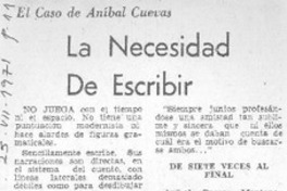La necesidad de escribir