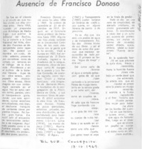 Ausencia de Francisco Donoso.